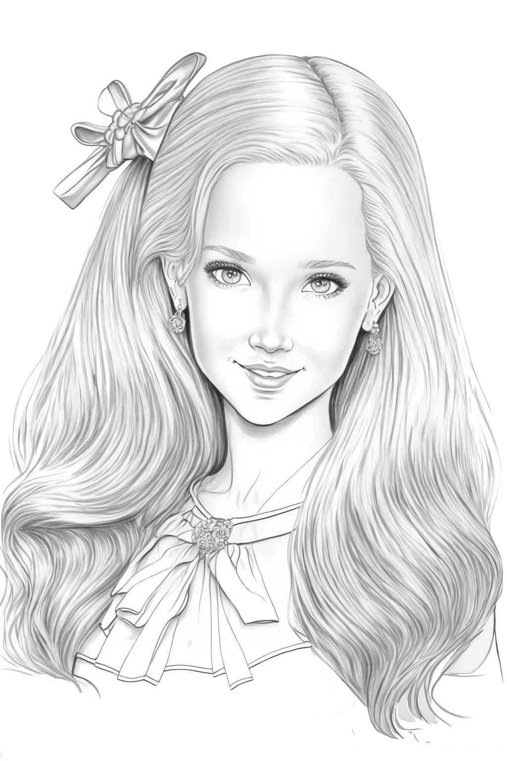 Młoda Barbie delikatna kolorowanka dla dziewczynki