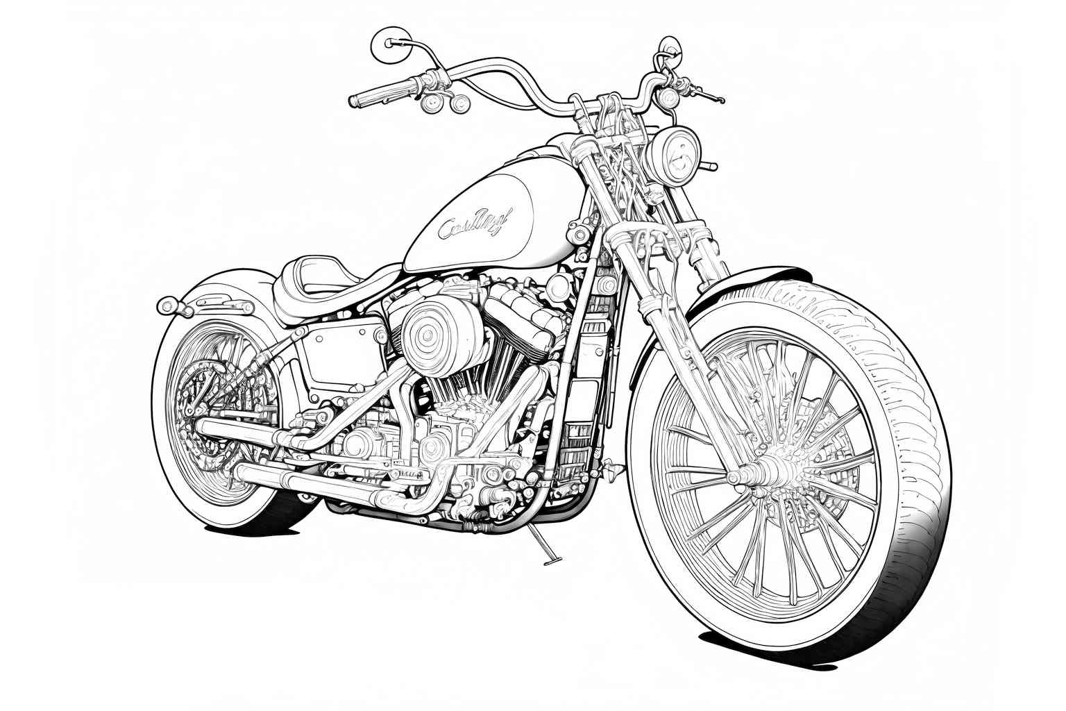 Kolorowanka z motocyklem to łatwa forma rozrywki dla dziecka