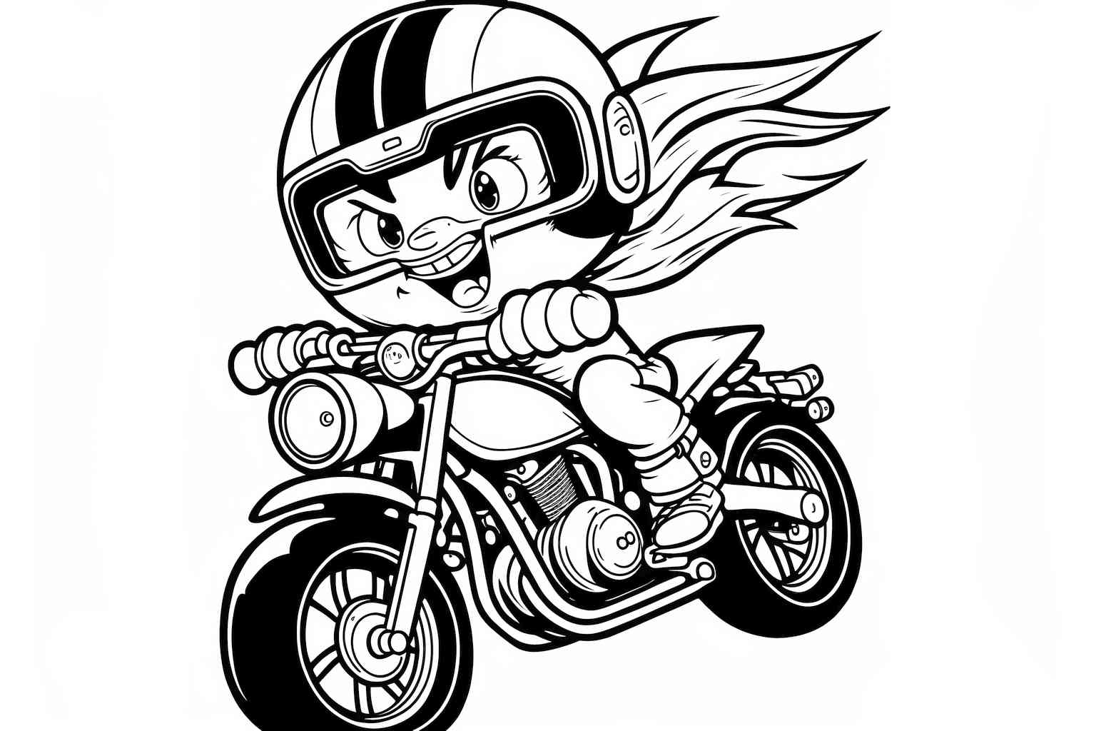 Kolorowanka z motocyklem kaskaderskim pozwala dziecku wyobrazić sobie ekstremalne wyczyny na dwóch kołach