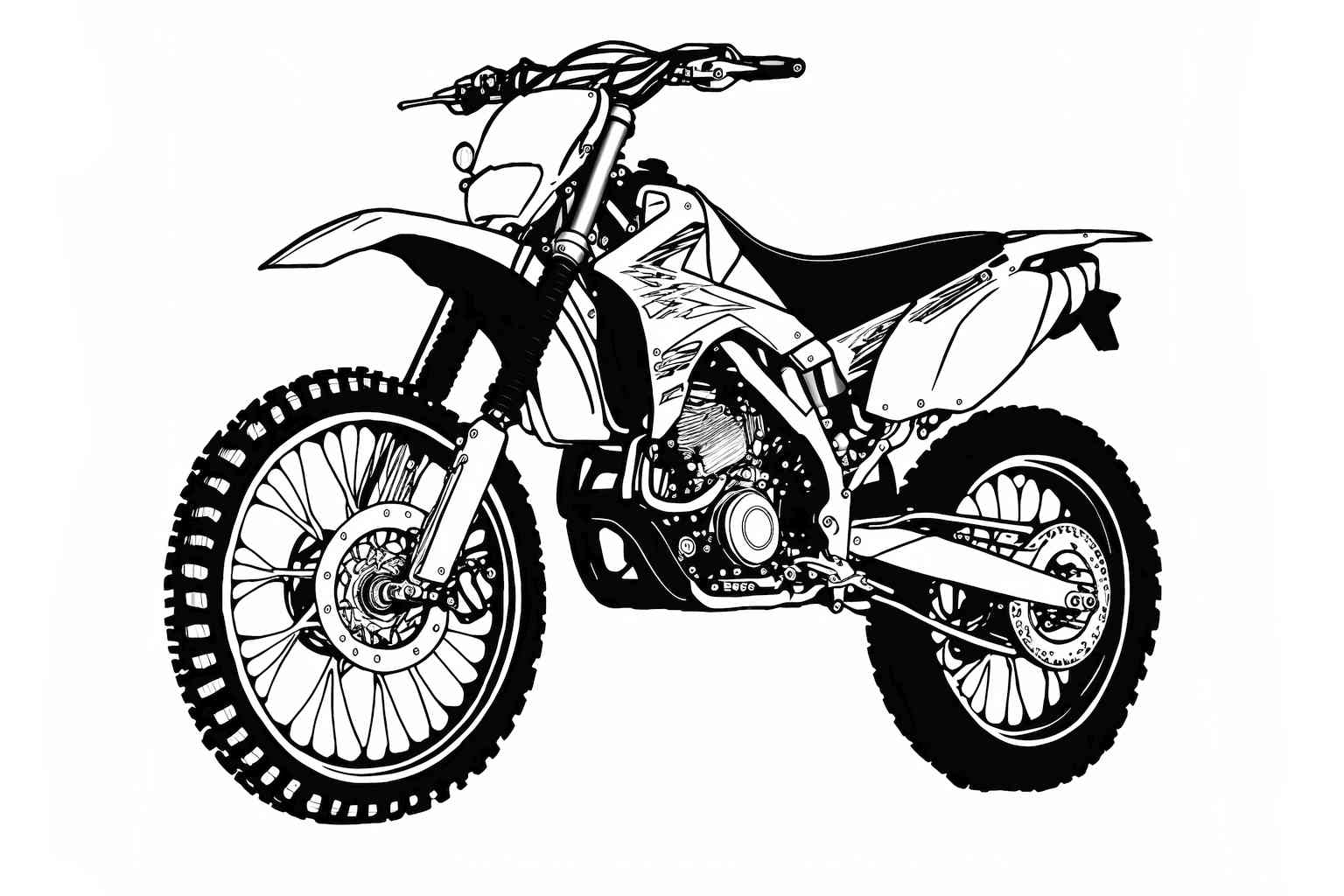 Kolorowanka crossowego motocykla dla dziecka i rodziców