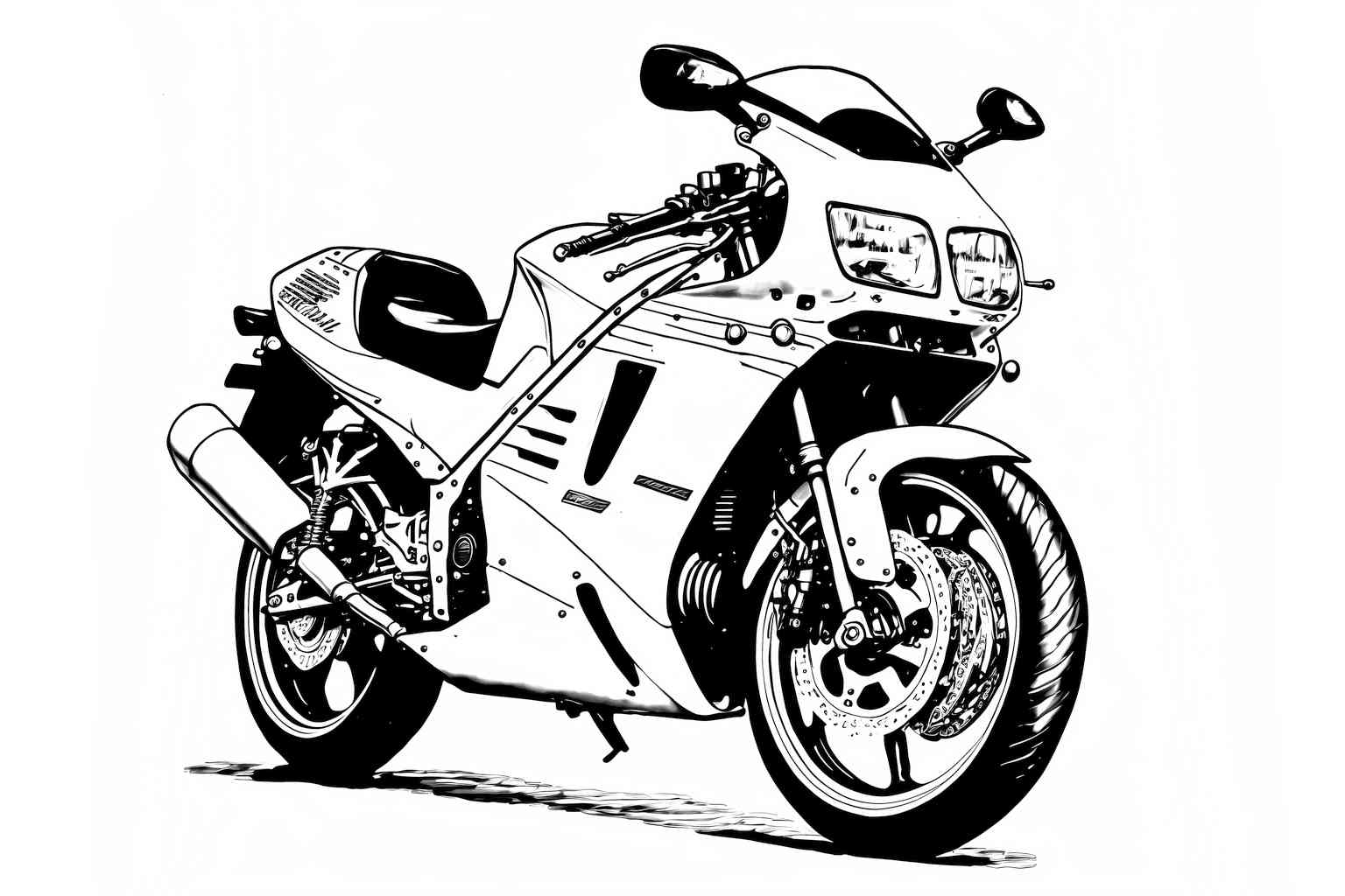 Kolorowanka motocykla ścigacza do druku dla dzieci