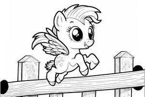 Skaczący kucyk w kolorowance My Little Pony to świetna zabawa dla dzieci, którą można łatwo wydrukować