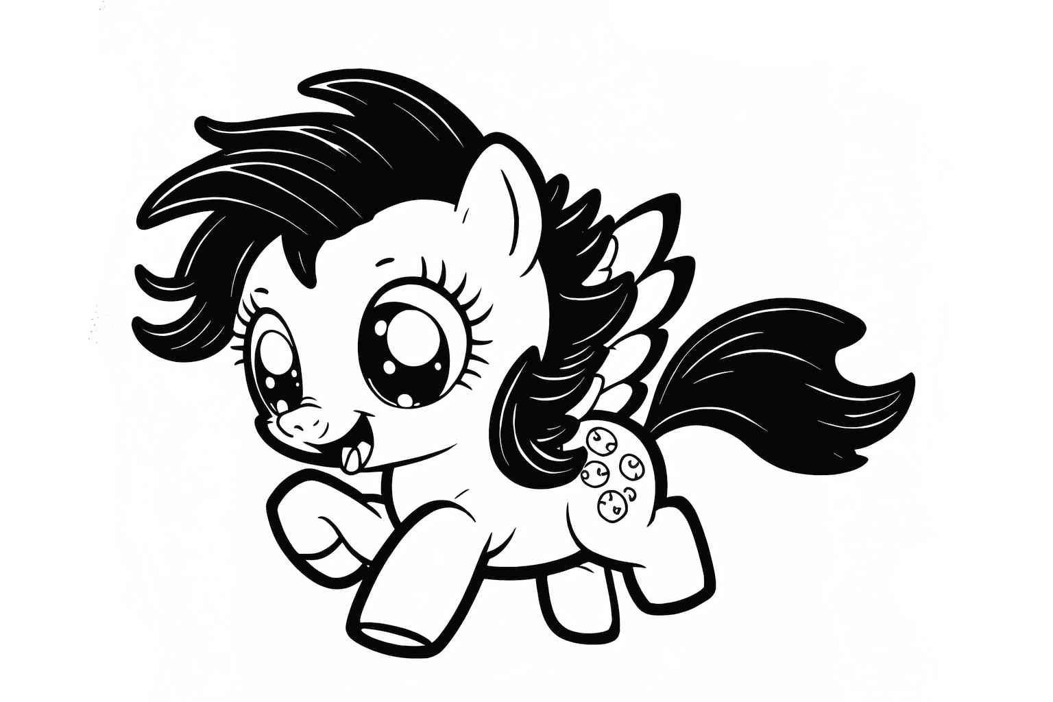 Kolorowanka my little pony z latającym kucykiem to doskonała zabawa dla dzieci