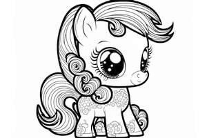 Oryginalna kolorowanka kucyka, łatwa do wykonania dla dziecka