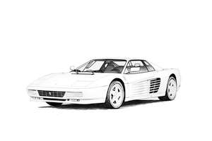 Ferrari w dawnym stylu do kolorowania