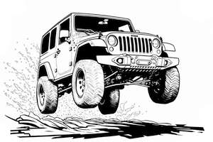 Jeep w błocie kolorowanka