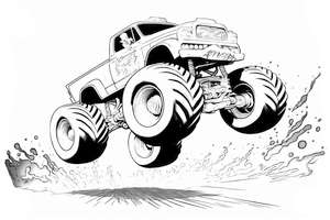 Monster truck jedzie kolorowanka