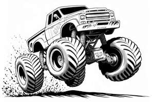 Monster truck w podskokach kolorowanka