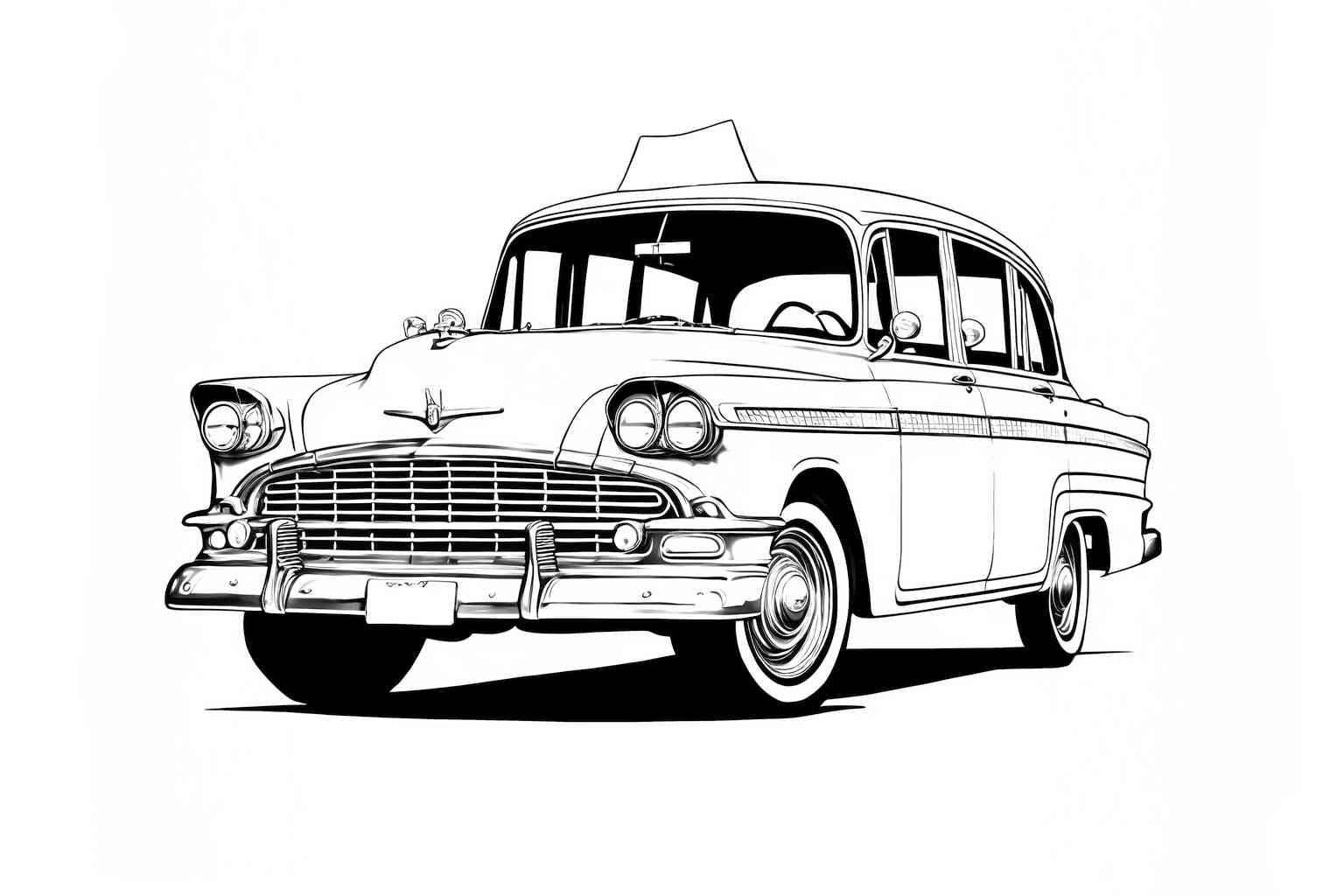 Taksówka do kolorowania i malowania