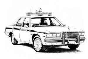 Radiowóz z kogutem na dachu kolorowanka