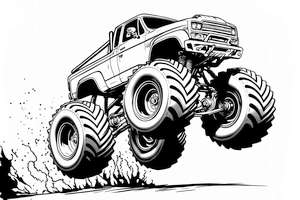 Ogromny monster truck kolorowanka