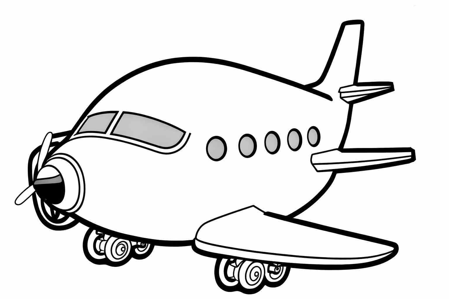 Kolorowanka z samolotem pasażerskim dla dzieci - nauka poprzez zabawę