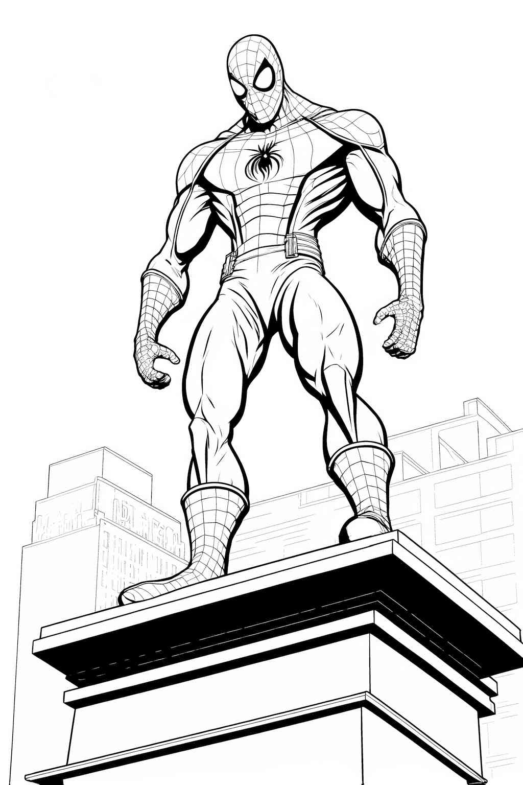 Spiderman na dachu do kolorowania