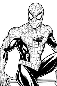 Spiderman siedzi w kolorowance