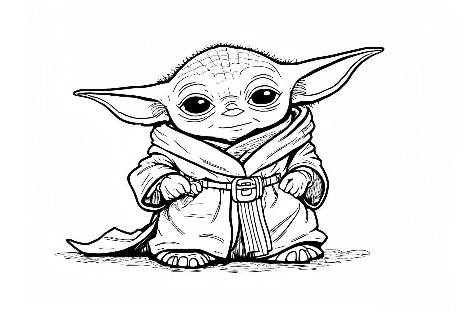 Kolorowanka z Baby Yoda do druku i rozwijania kreatywności dzieci