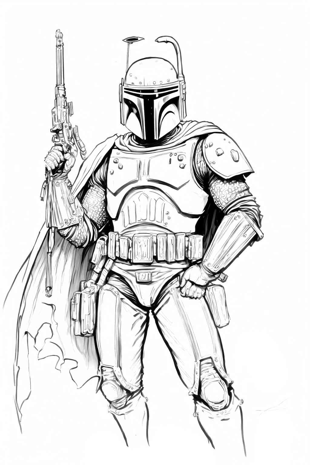Kolorowanka z Boba Fett do druku z uniwersum Star Wars