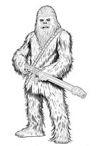 Kolorowanka Chewbacca do druku dla dzieci i fanów sagi