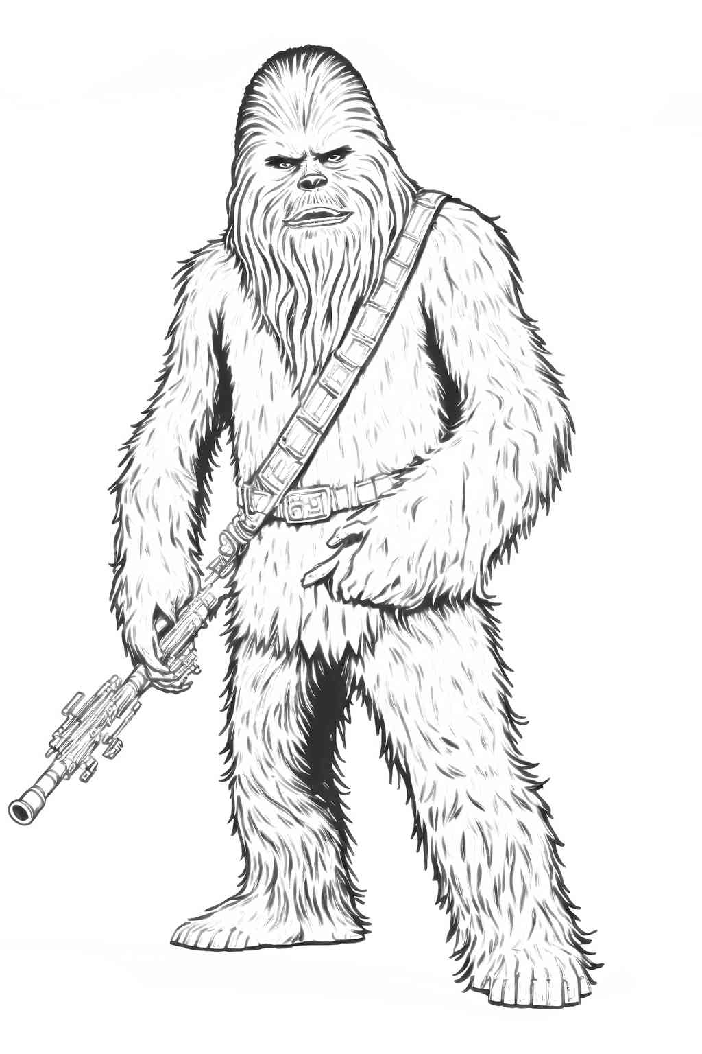 Kolorowanka Chewbacca z Star Wars do druku z laserem