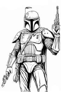 Boba Fetta z uniwersum Star Wars do druku dla fanów sagi