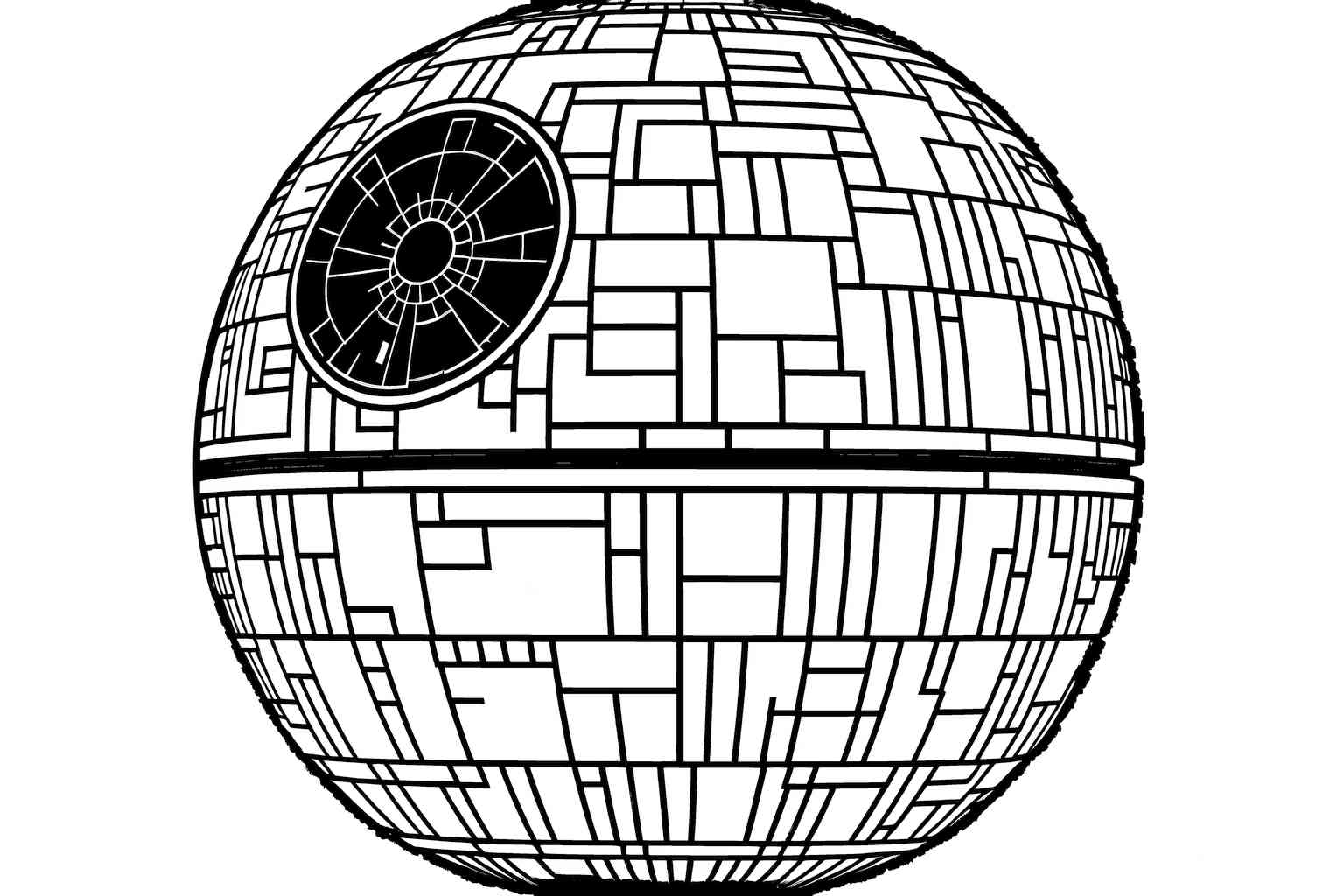 Kolorowanka Gwiazdy Śmierci z uniwersum Star Wars - do druku
