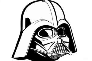 Darth Vader z hełmem na kolorowance do druku z uniwersum Star Wars