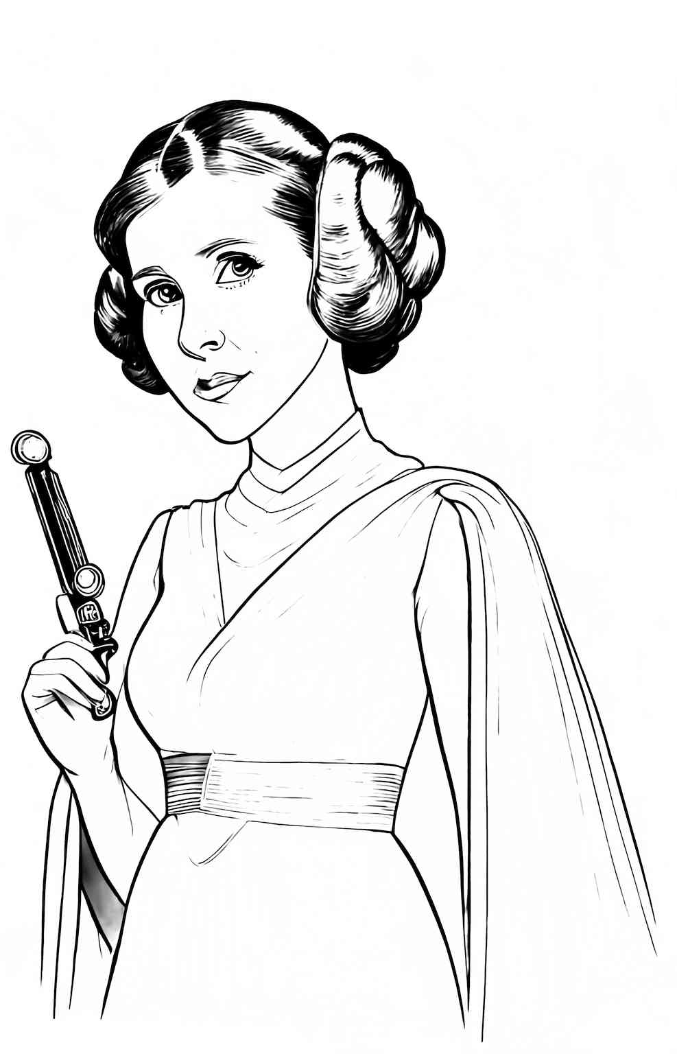 Kolorowanka Star Wars z księżniczką Leią do druku