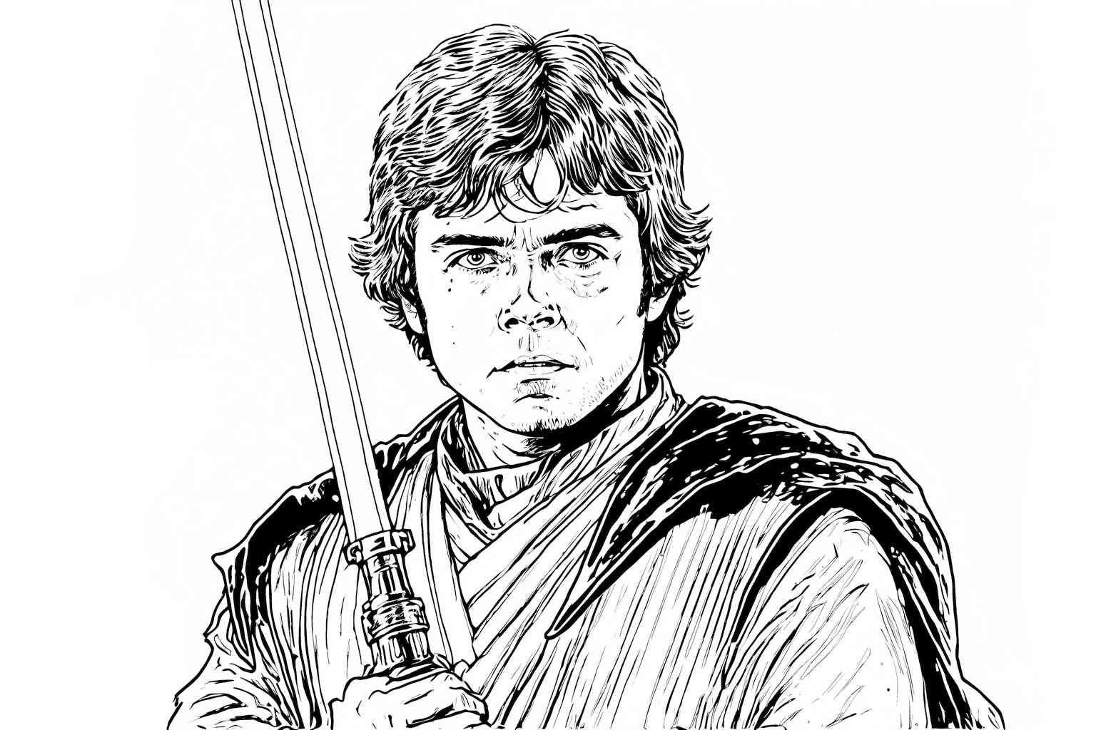 Kolorowanka Star Wars z Lukiem Skywalkerem do druku