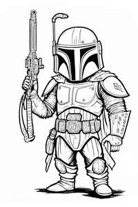 Drukuj i koloruj młodego Bobę Fetta z legendarnej serii Star Wars