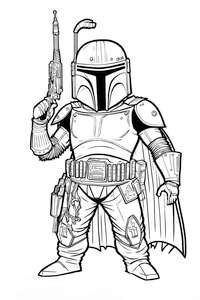 Mały Boba Fett z laserem do druku w kolorowance Star Wars