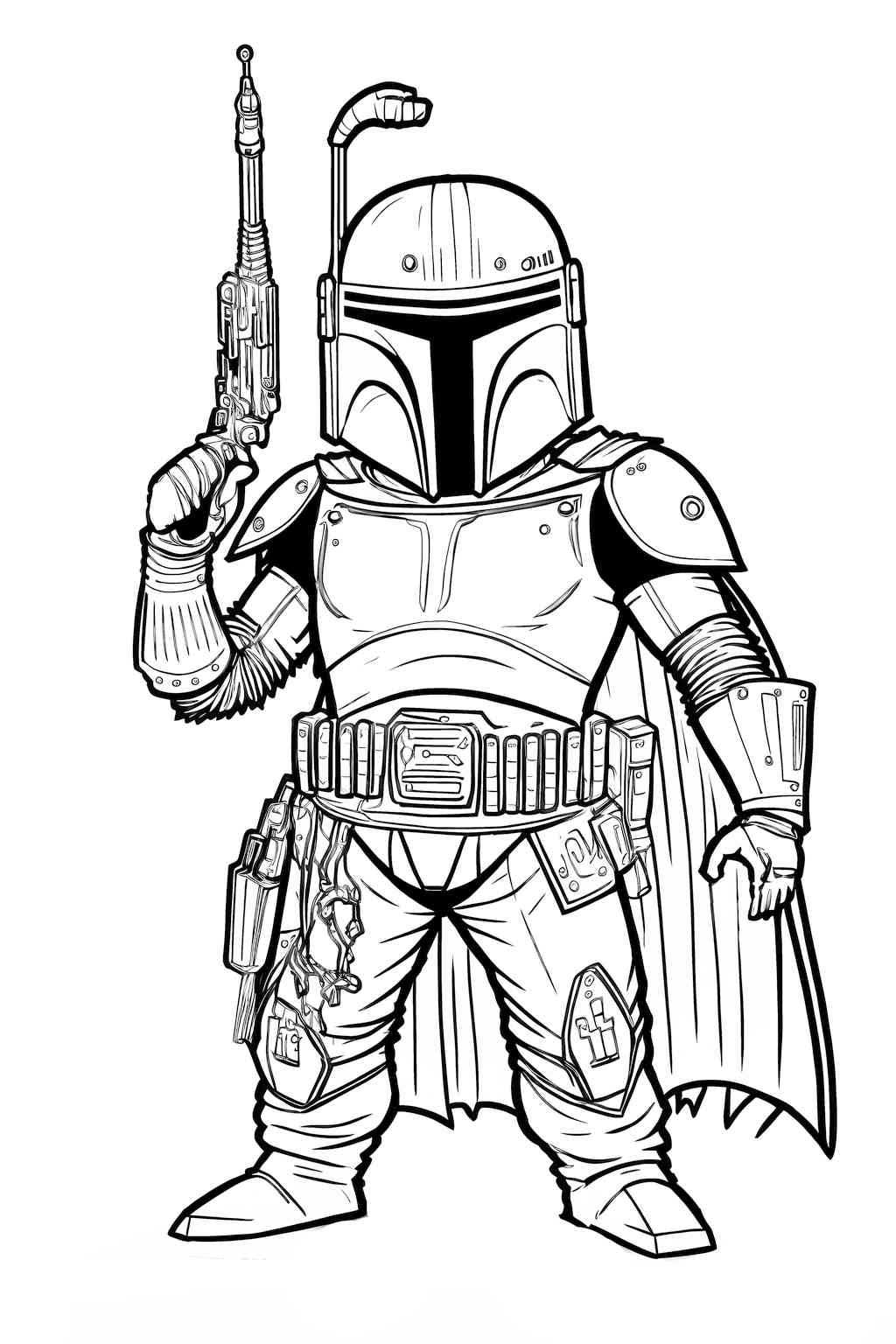 Kolorowanka małego Boby Fetta z laserem do druku