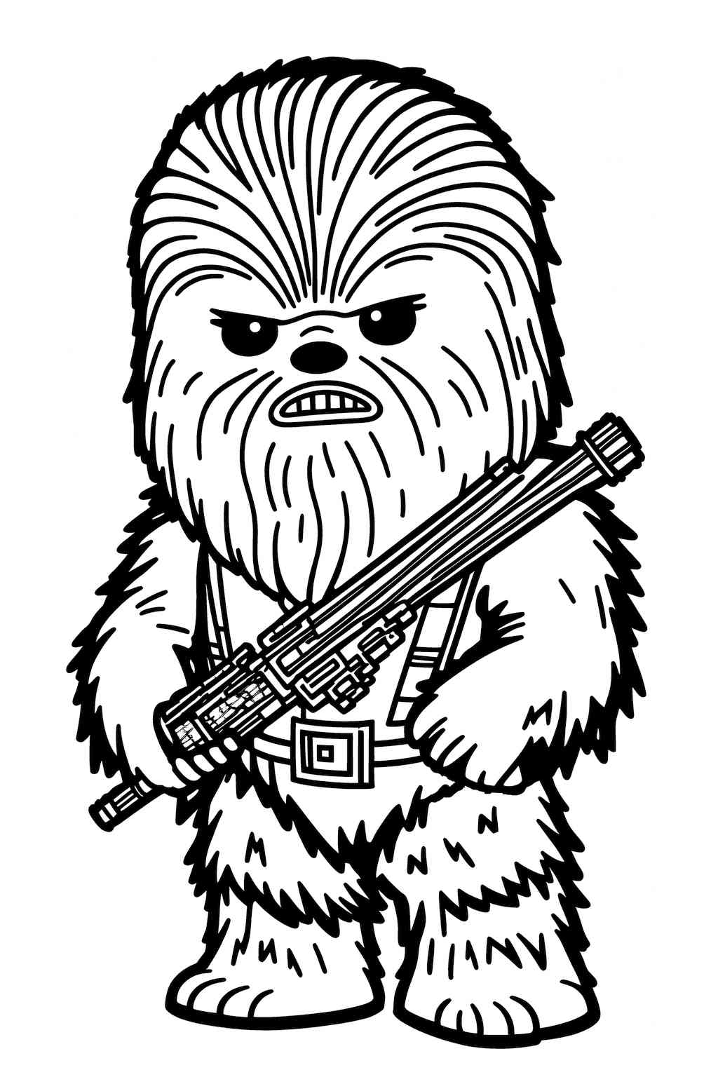 Kolorowanka Star Wars z małym Chewbaccą do druku