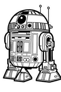 Mały R2D2 z Star Wars dostępny do druku jako kolorowanka