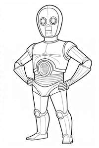 Kolorowanka do druku z małym C-3PO z uniwersum Star Wars