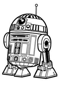 Star Wars kolorowanka małego robota R2D2 do druku