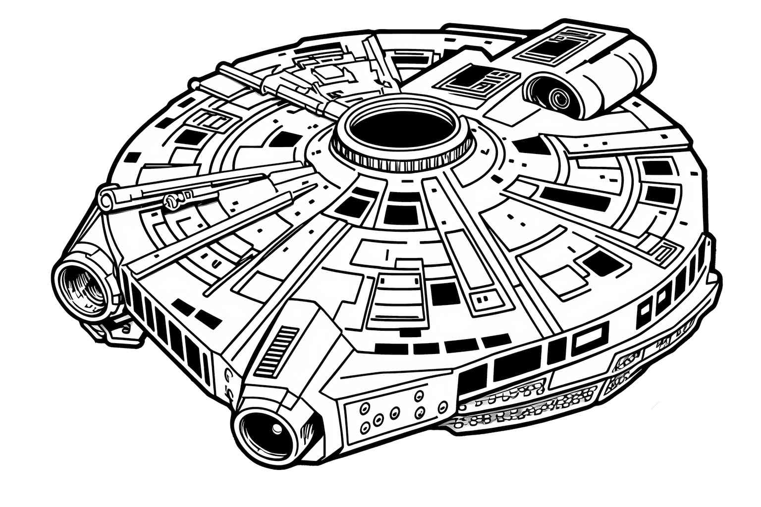 Kolorowanka Millennium Falcon do druku