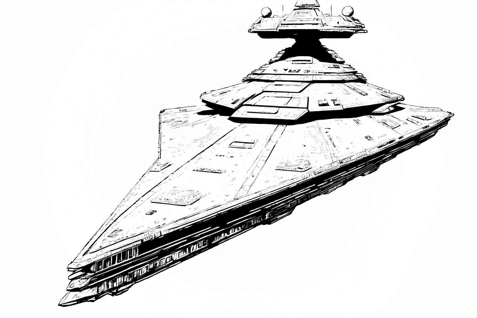 Kolorowanka niszczyciela z uniwersum Star Wars do druku