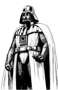 Realistyczny portret Darth Vader z filmu Star Wars do druku dla dzieci