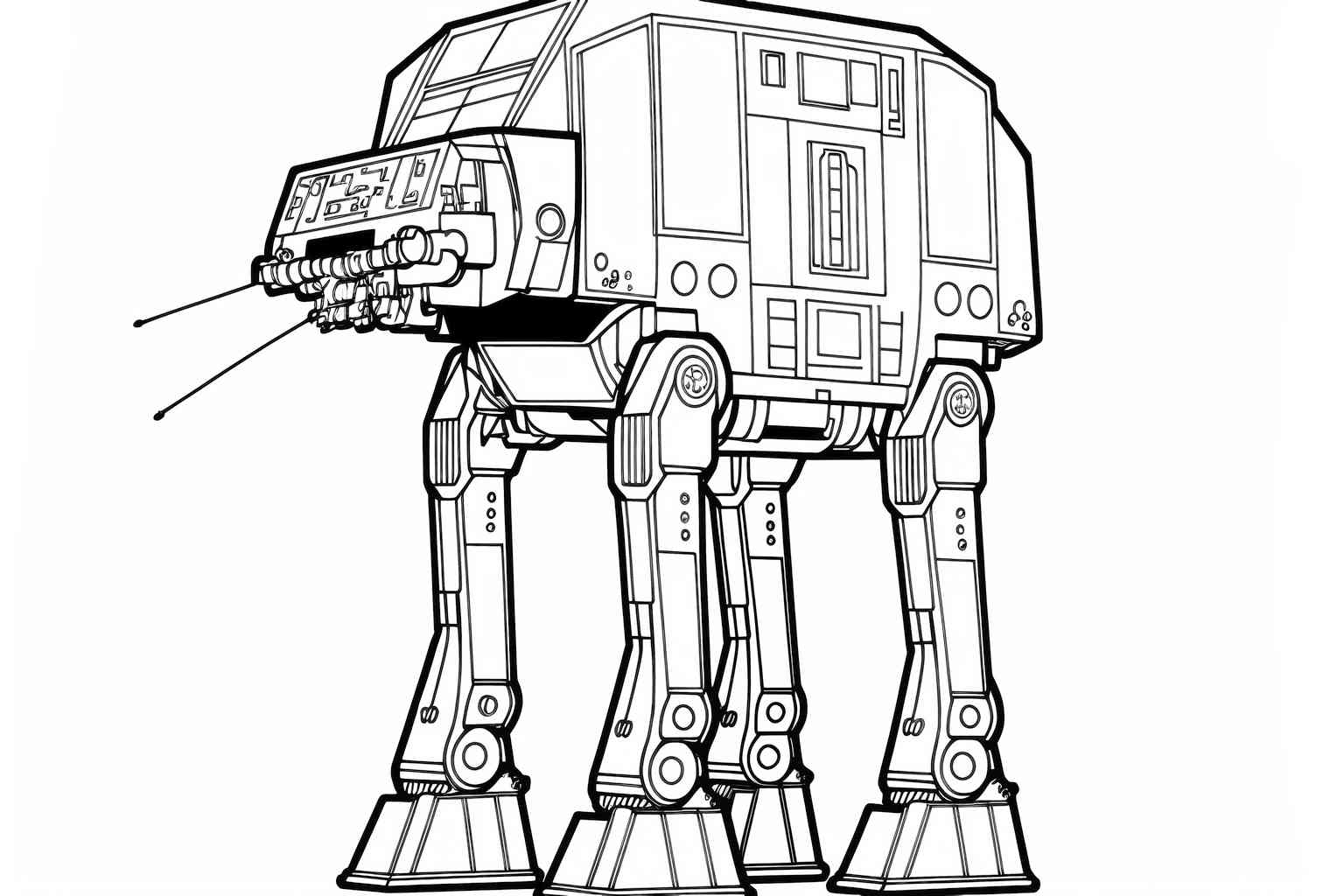 Kolorowanka Star Wars robota AT-AT do druku