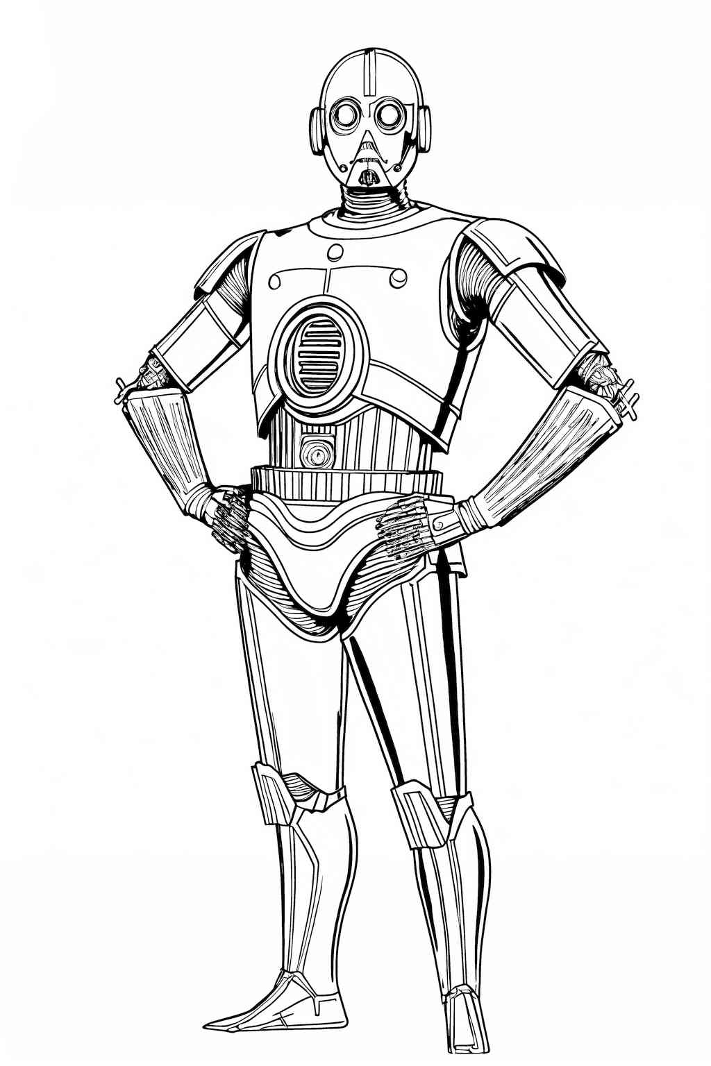 Kolorowanka Star Wars z C3PO do druku