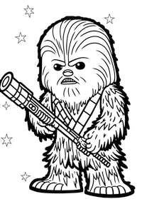 Kolorowanka Star Wars z postacią Chewbacca do druku specjalnie dla dziecka