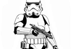 Dla małego fana gwiezdnych wojen kolorowanka ze szturmowcem do druku