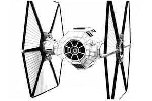 Kolorowanka dla malucha myśliwca Tie Fighter