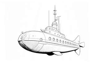 Duża łódź podwodna w ciekawej kolorowance do druku