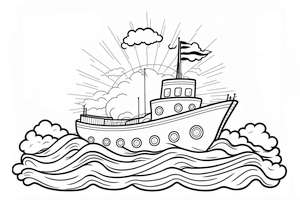 Kolorowanka z kutrem do wydruku