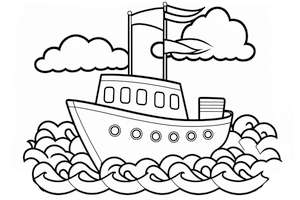 Kuter rybacki do pokolorowania i wydruku