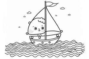 Inspirująca kolorowanka żaglówki do druku dla dzieci