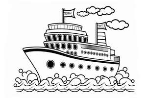 Kreatywna zabawa z kolorowanką statku wycieczkowego