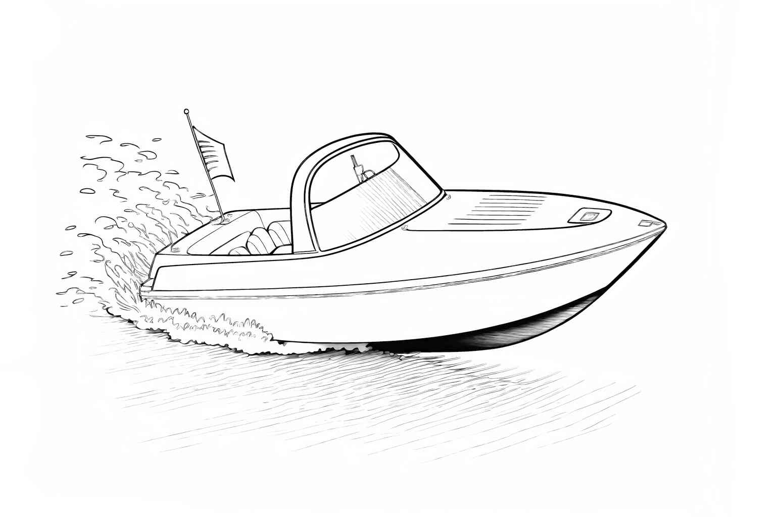 Kolorowanka z motorówką do druku dla dzieci