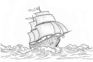 Kolorowanka pięknego żaglowca dostępna do druku